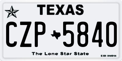 TX license plate CZP5840