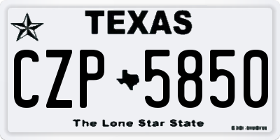 TX license plate CZP5850