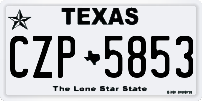 TX license plate CZP5853