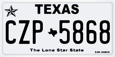 TX license plate CZP5868