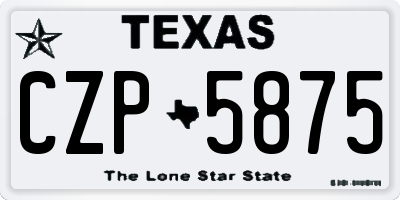 TX license plate CZP5875