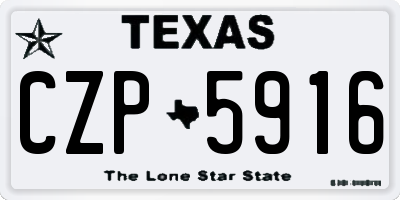 TX license plate CZP5916