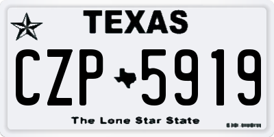 TX license plate CZP5919