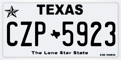 TX license plate CZP5923