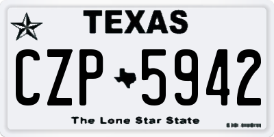 TX license plate CZP5942