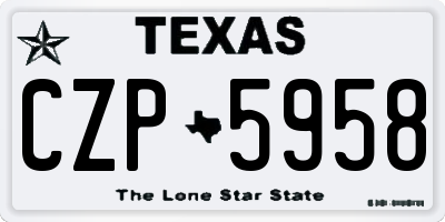 TX license plate CZP5958