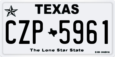 TX license plate CZP5961