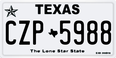 TX license plate CZP5988