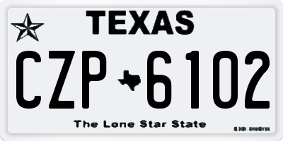 TX license plate CZP6102