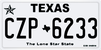 TX license plate CZP6233