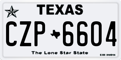 TX license plate CZP6604