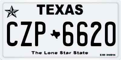 TX license plate CZP6620