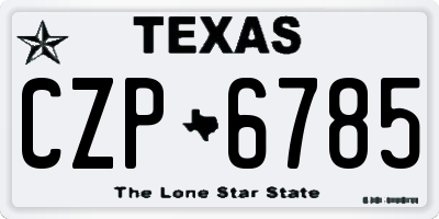 TX license plate CZP6785