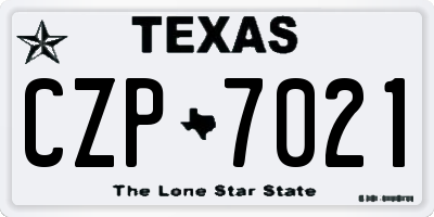 TX license plate CZP7021