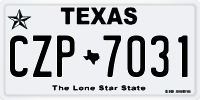 TX license plate CZP7031