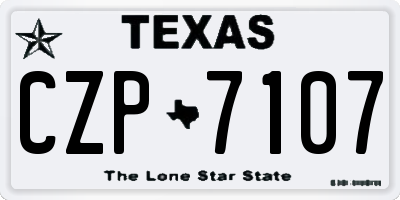 TX license plate CZP7107