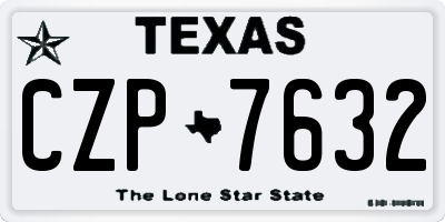 TX license plate CZP7632