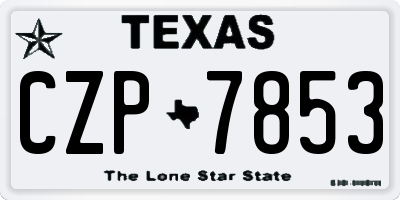 TX license plate CZP7853