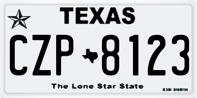 TX license plate CZP8123