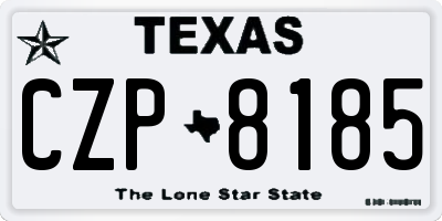 TX license plate CZP8185
