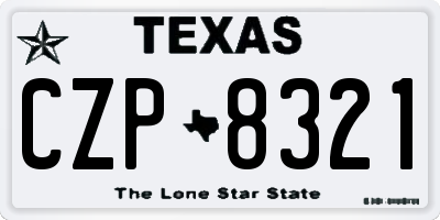 TX license plate CZP8321