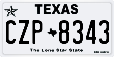 TX license plate CZP8343
