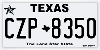 TX license plate CZP8350