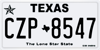TX license plate CZP8547