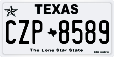 TX license plate CZP8589