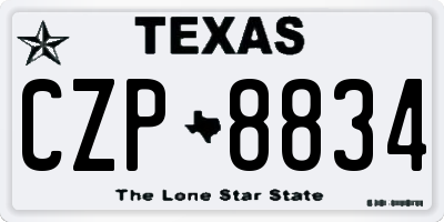 TX license plate CZP8834