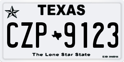 TX license plate CZP9123