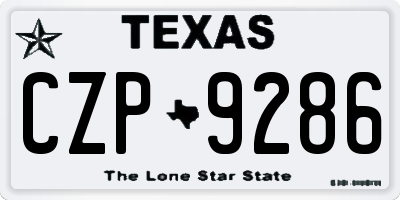 TX license plate CZP9286