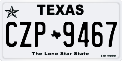 TX license plate CZP9467