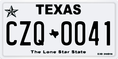 TX license plate CZQ0041