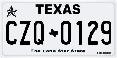 TX license plate CZQ0129