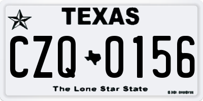 TX license plate CZQ0156