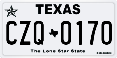 TX license plate CZQ0170