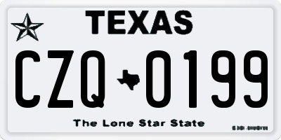 TX license plate CZQ0199