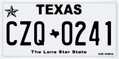 TX license plate CZQ0241