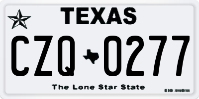 TX license plate CZQ0277