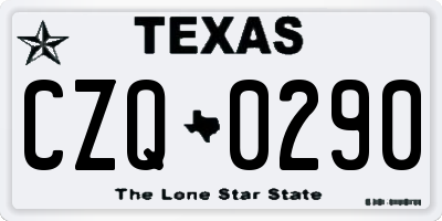 TX license plate CZQ0290