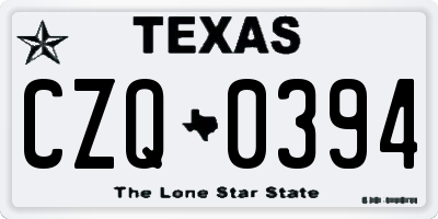 TX license plate CZQ0394