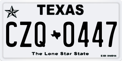 TX license plate CZQ0447