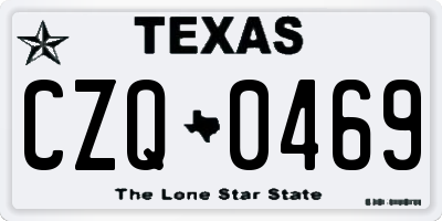TX license plate CZQ0469
