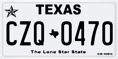 TX license plate CZQ0470