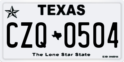 TX license plate CZQ0504