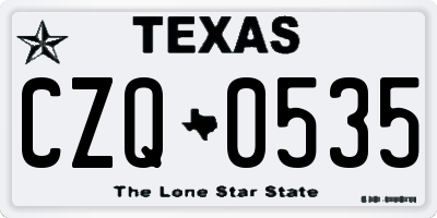 TX license plate CZQ0535