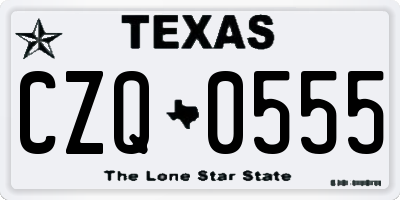 TX license plate CZQ0555