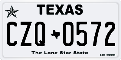 TX license plate CZQ0572