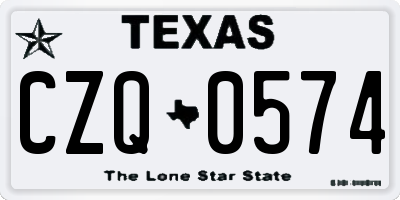 TX license plate CZQ0574